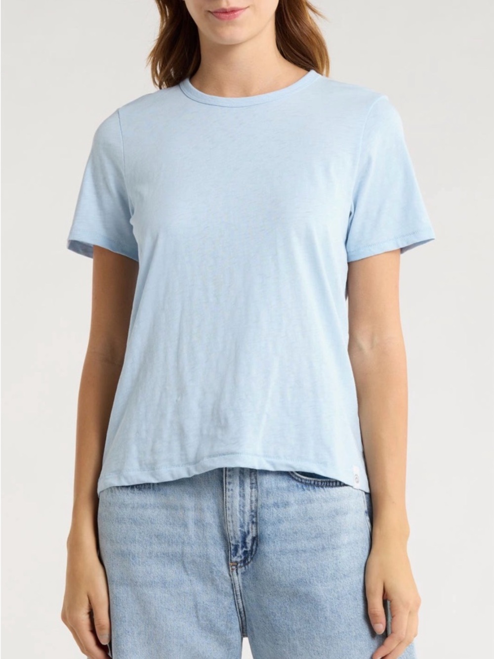 Rag & Bone Slub Cotton T-Shirt Small Teardrop Blue Tee
